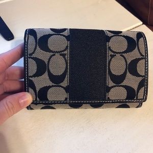 Coach Legacy Signature Stripe Wallet- Medium size
